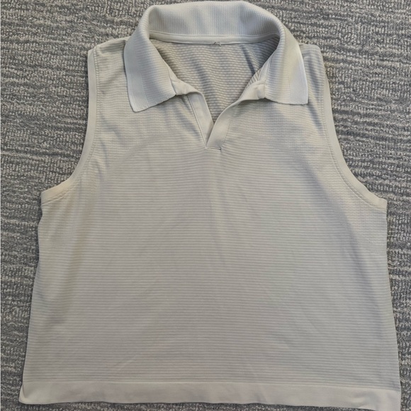 Lululemon Swiftly Tech Cropped Women's Sleeveless Polo Top White 6 - Picture 1 of 3